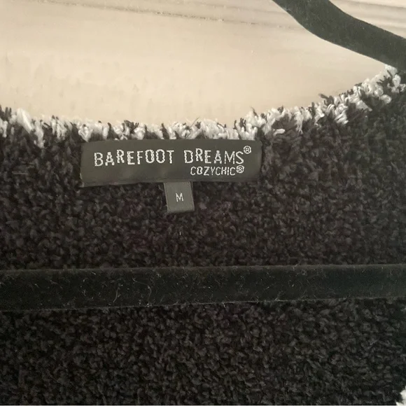 Barefoot Dreams Cozy Chic Pullover V Neck Sweater Medium M Black - Picture 2 of 3